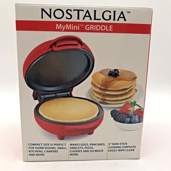 Nostalgia Other - NOB Nostalgia My Mini 5" Non-Stick Surface Red Griddle Burgers Pancakes Omelets